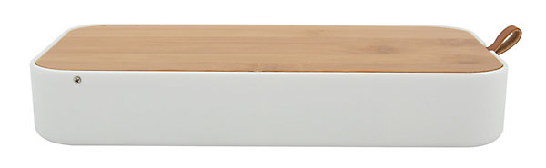 Boîte à bijoux avec miroir blanc et bambou 13 x 22 cm, MSV Alais