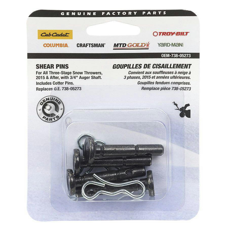 ATLAS Snowblower Replacement Shear Pins 4 Pk. Inc. Cotter Pins