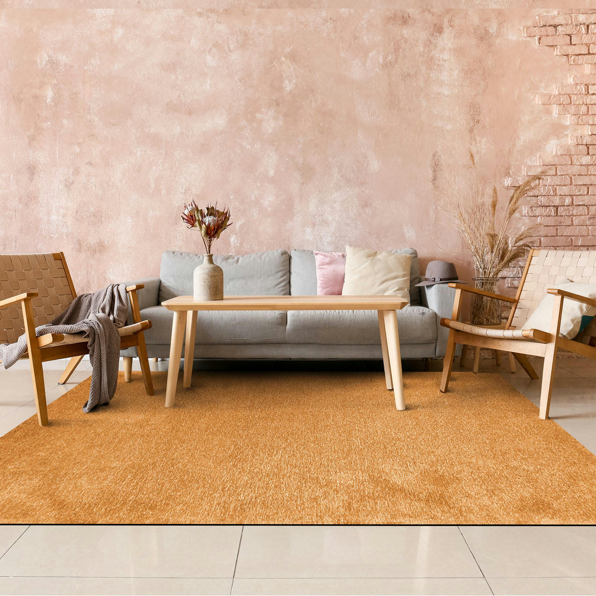 SOLANCE - Tapis lumineux ocre 160x230