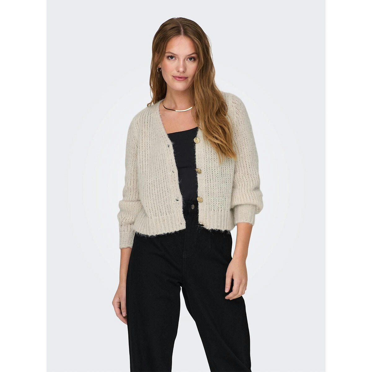 Gilet col v, boutonné