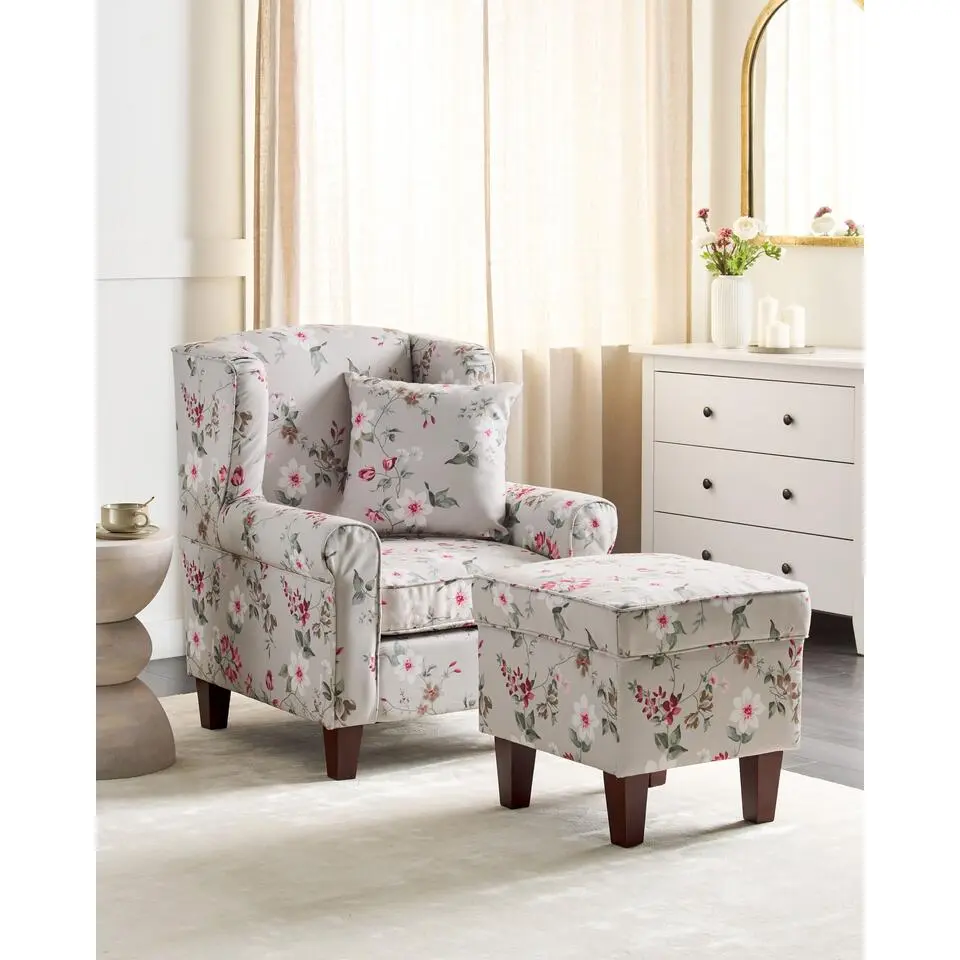 HAMAR - Fauteuil - Beige - Polyester