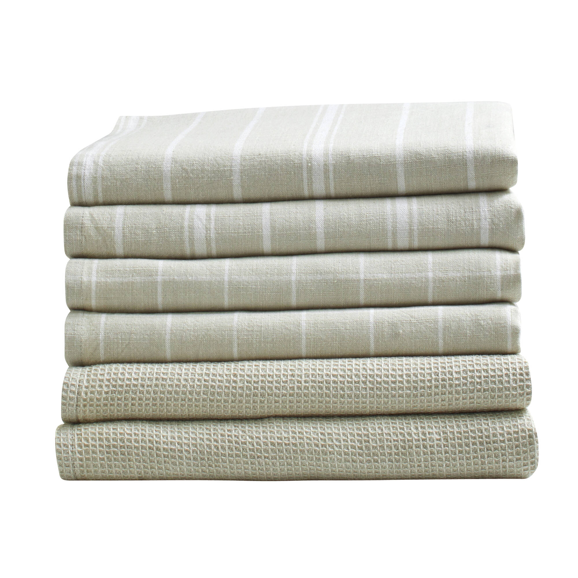 Torchons assortis coton tissé teint - lots