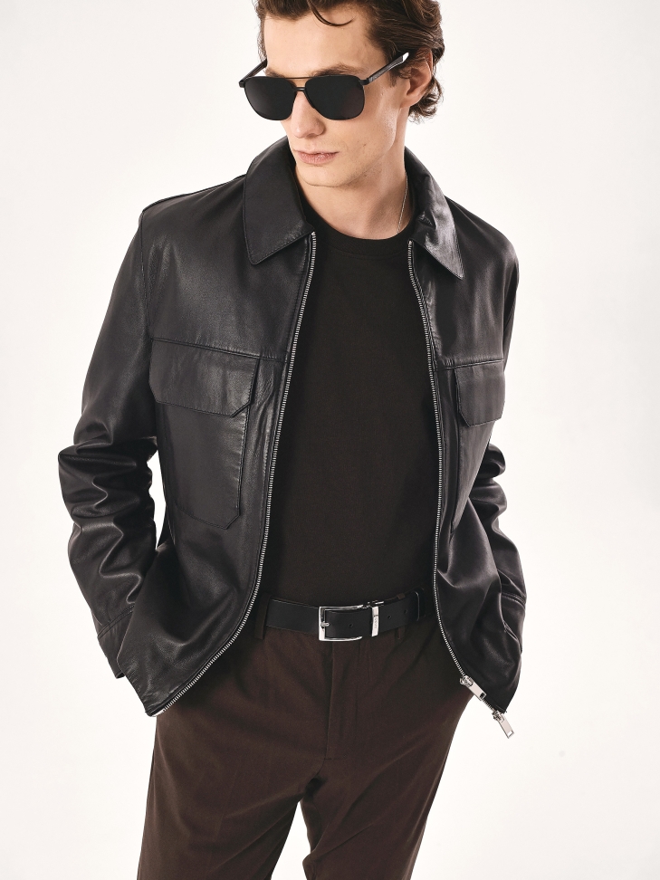 Men's black and brown reversible belt