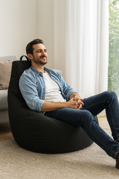 Pufa Worek do Siedzenia na Balkon Taras Ogród Gamer 225L AD.CON EPS Czarna