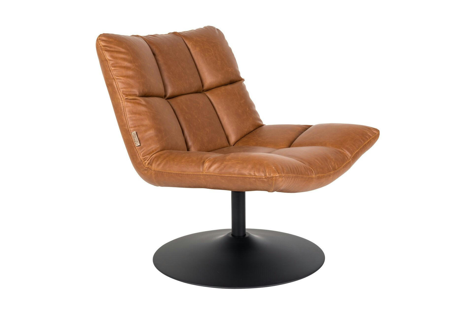 DOULTON - Fauteuil lounge en cuir marron