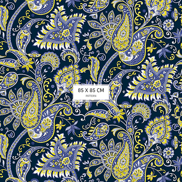 Papier peint avec motifs orientals bleus - 170x260 cm (l x h)
