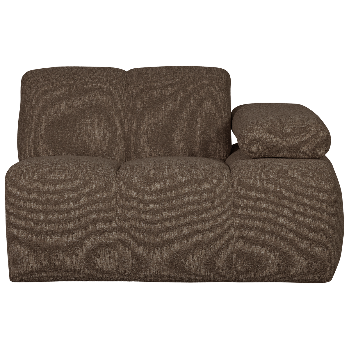 WOOOD 1-zits bank met arm rechts Mojo - Bouclé - Bruin - 74x120x97