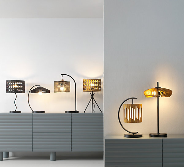 Lampe de table en contreplaqué noir