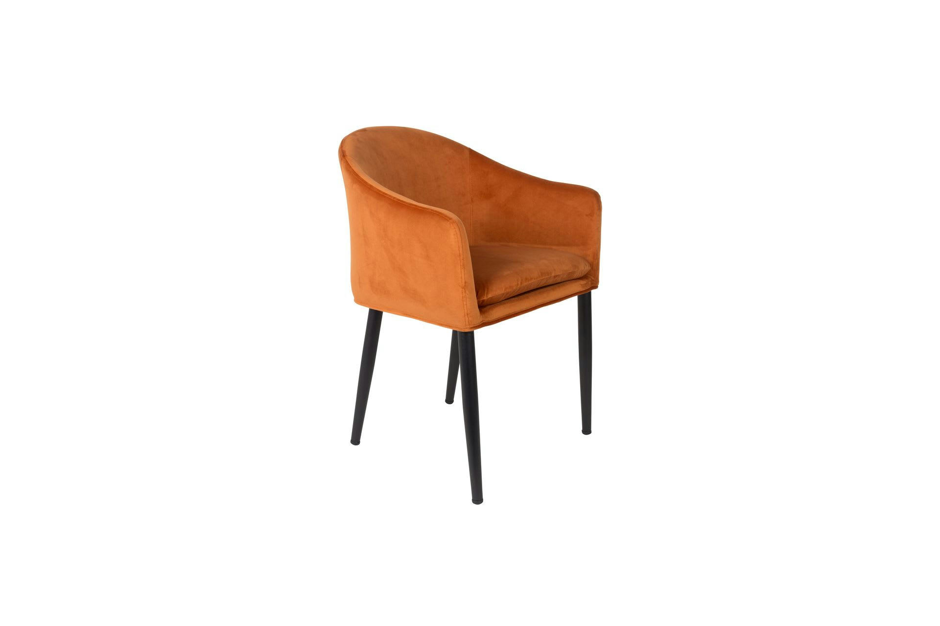 CATELYN - Chaise en velours orange