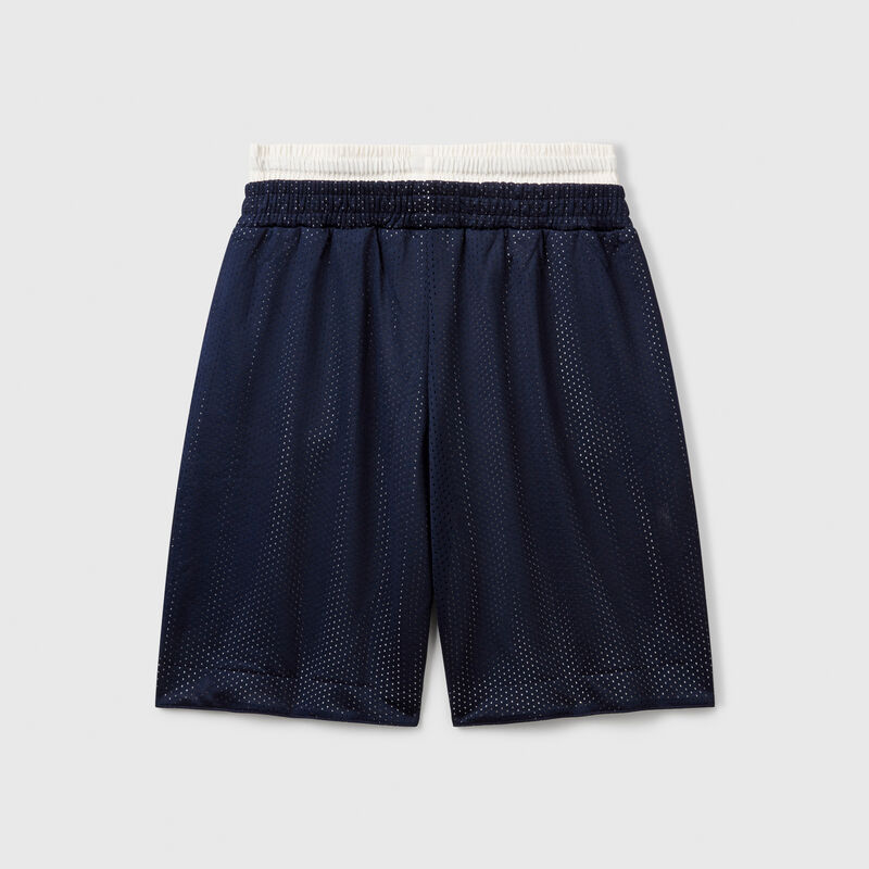 Basketball-style mesh bermuda shorts