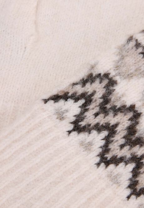 Womens Cream Fairisle Knit Gloves