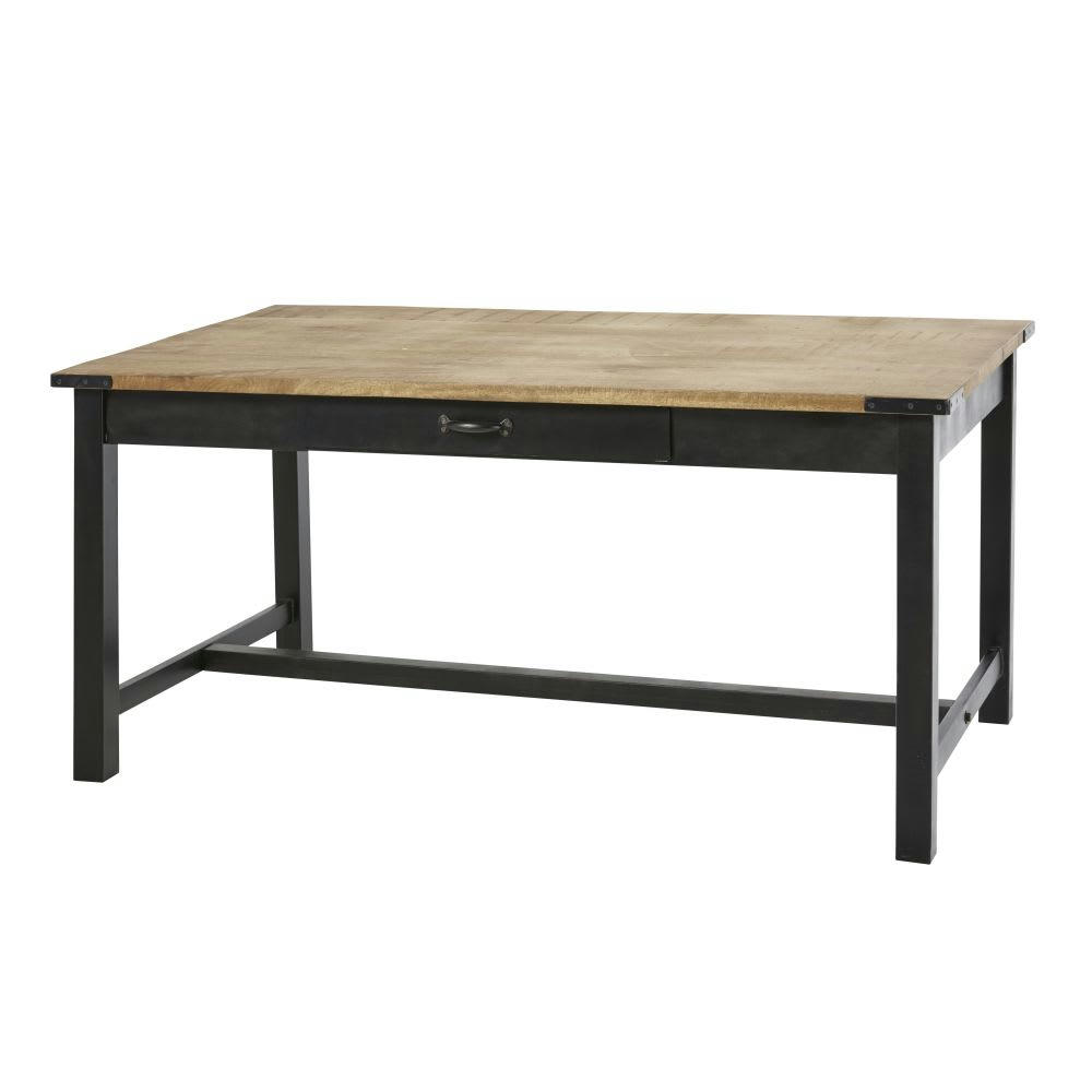 Alfred - Table à manger en manguier et métal 6/8 personnes L160