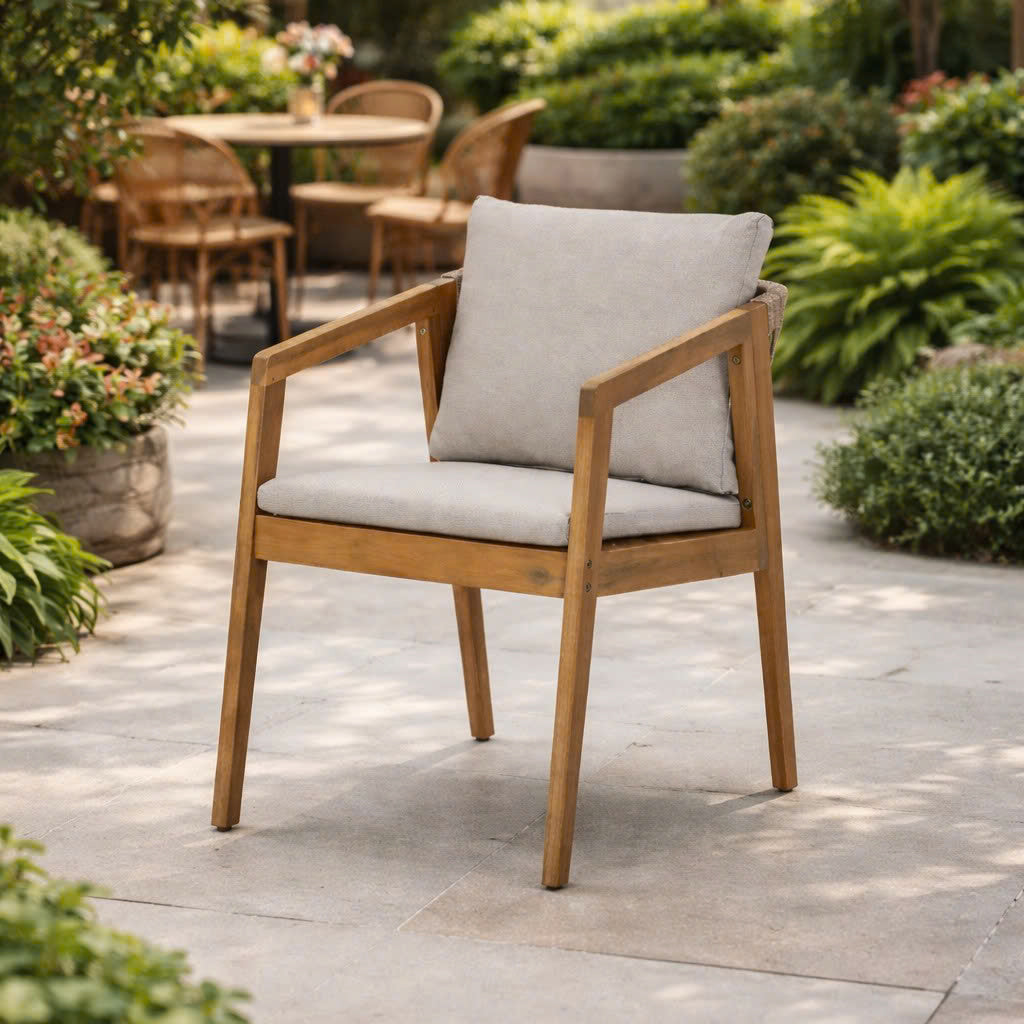 by fonQ Paleo Tuinstoel - Acaciahout - Beige