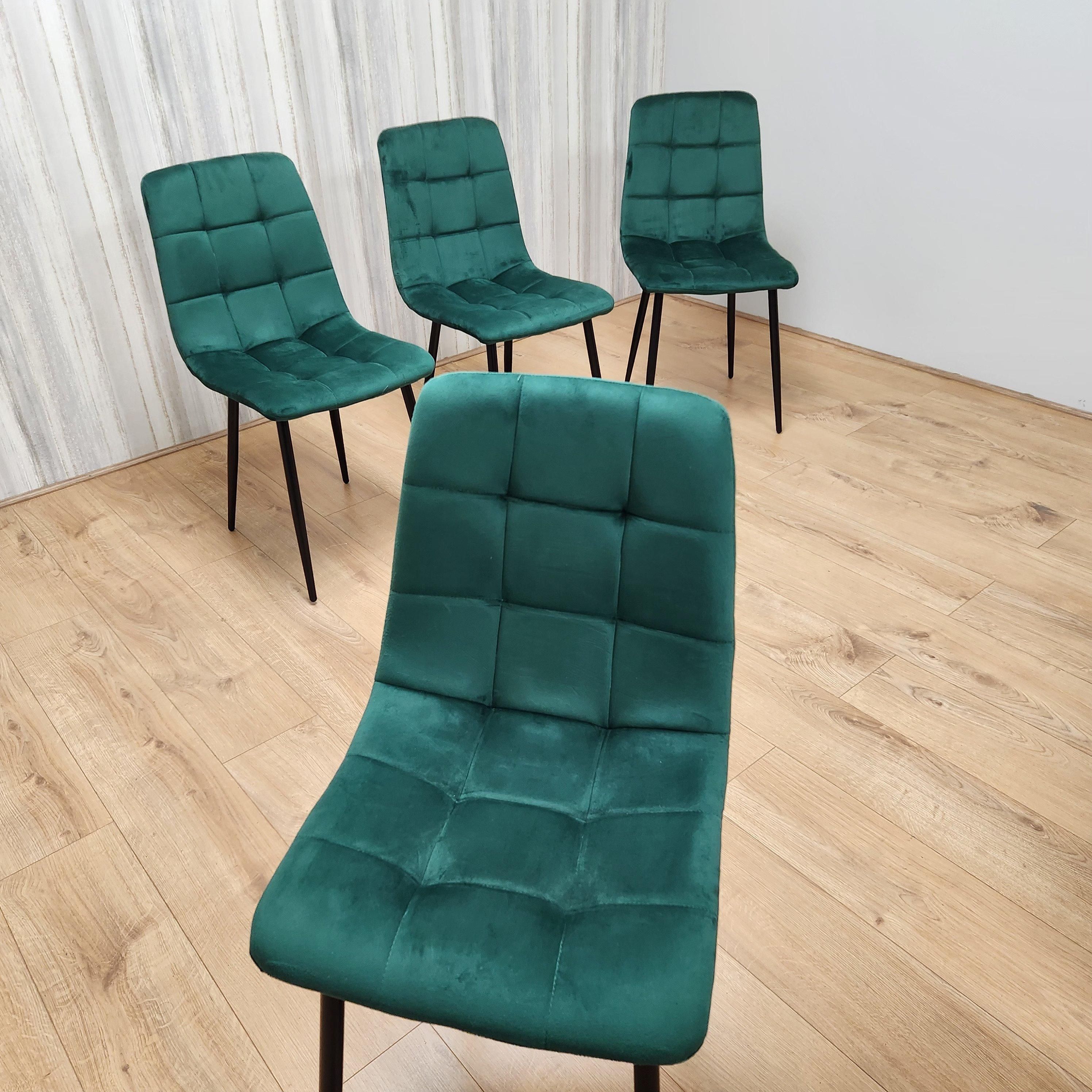 KOSY KOALA Dining Chairs Set Of 4 Green Tufted Chairs Velvet Chairs, Soft Padded Seat Living Room Chairs , Kitchen Chairs, Dining Room