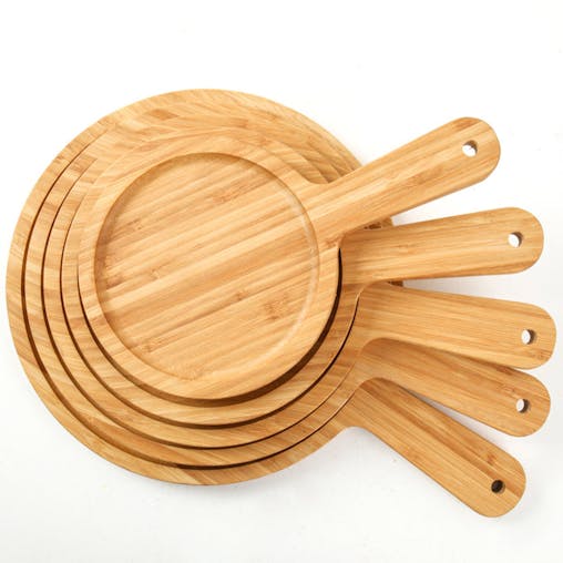 SOGA 2X Premium Blonde Wooden Serving Tray Paddle with Handle 11 inch