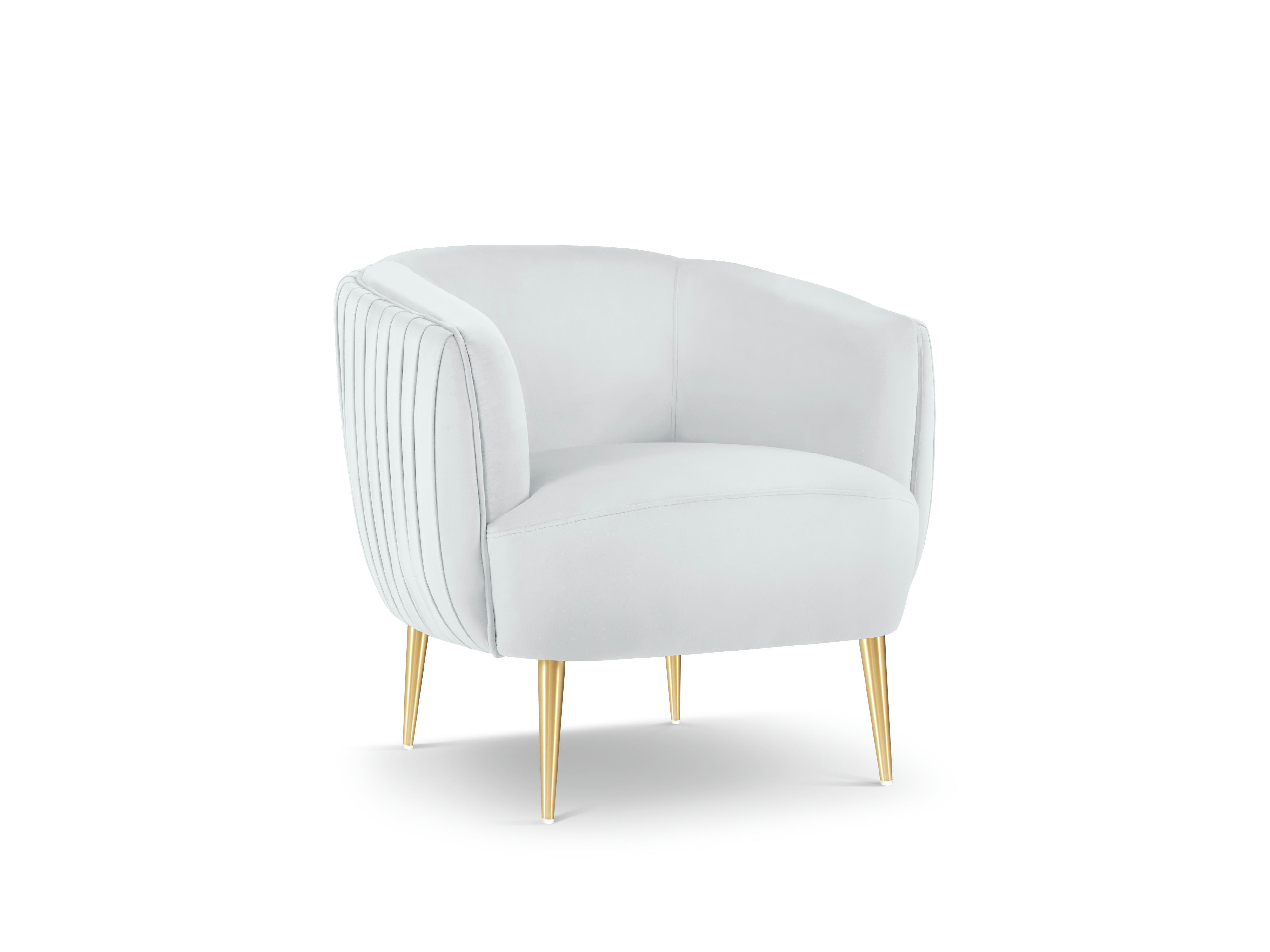 MOSS - Fauteuil en velours gris clair