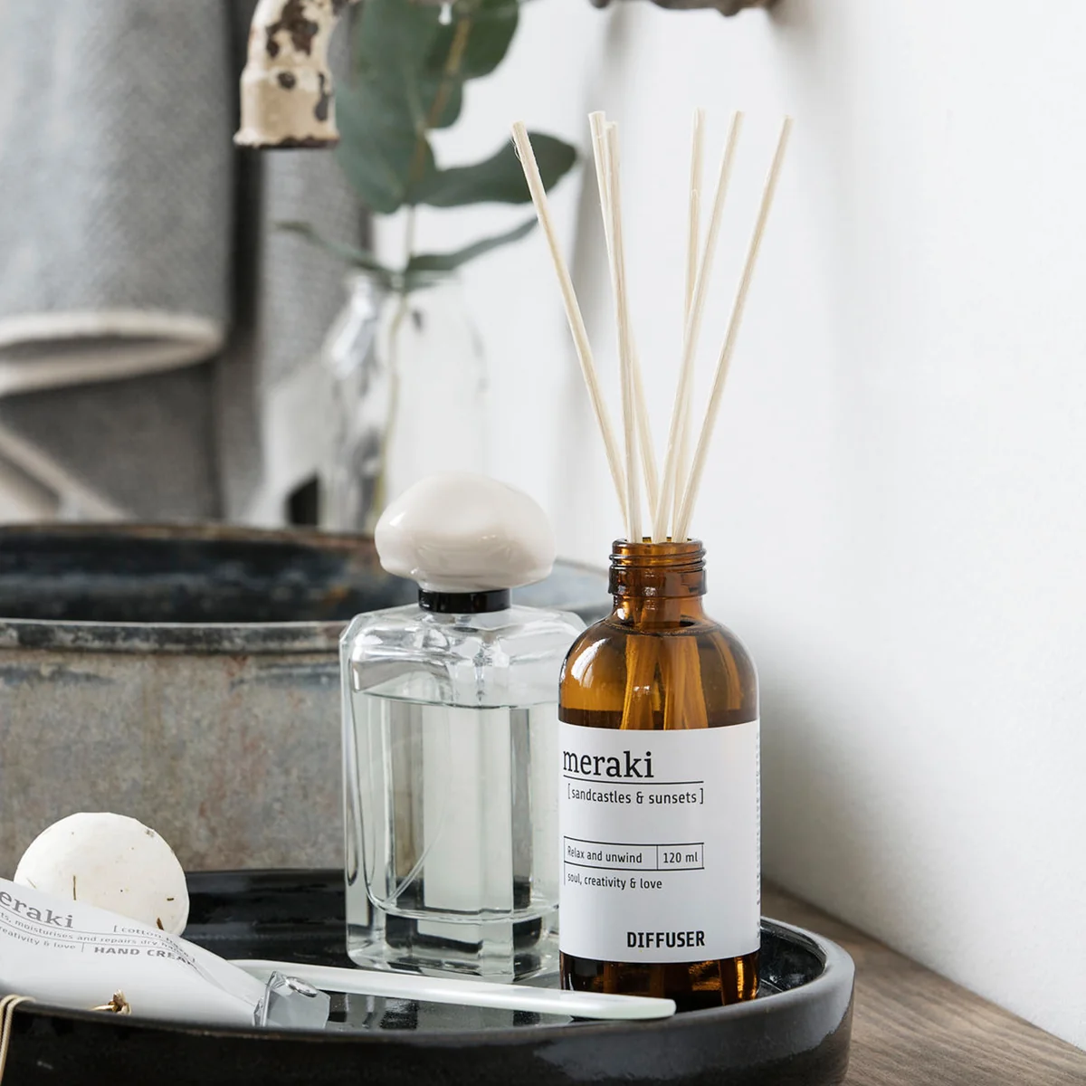 Meraki - Raumduft mit 7 Stäbchen, Sandcastles & Sunsets, 120 ml