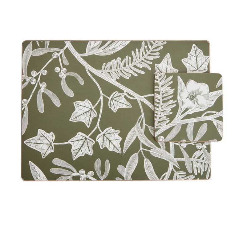 Habitat Floral Corkback Set of 4 Placemats and Coasters