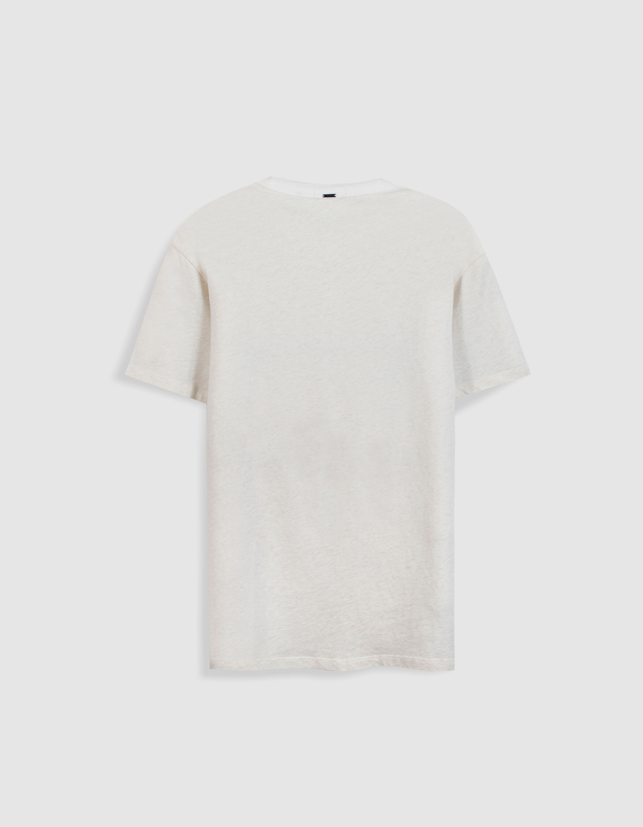 T-shirt col tunisien blanc Homme