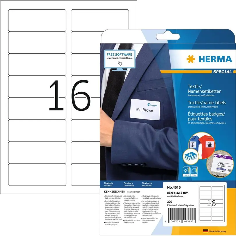 Etiketten 20er-Set Namensetiketten