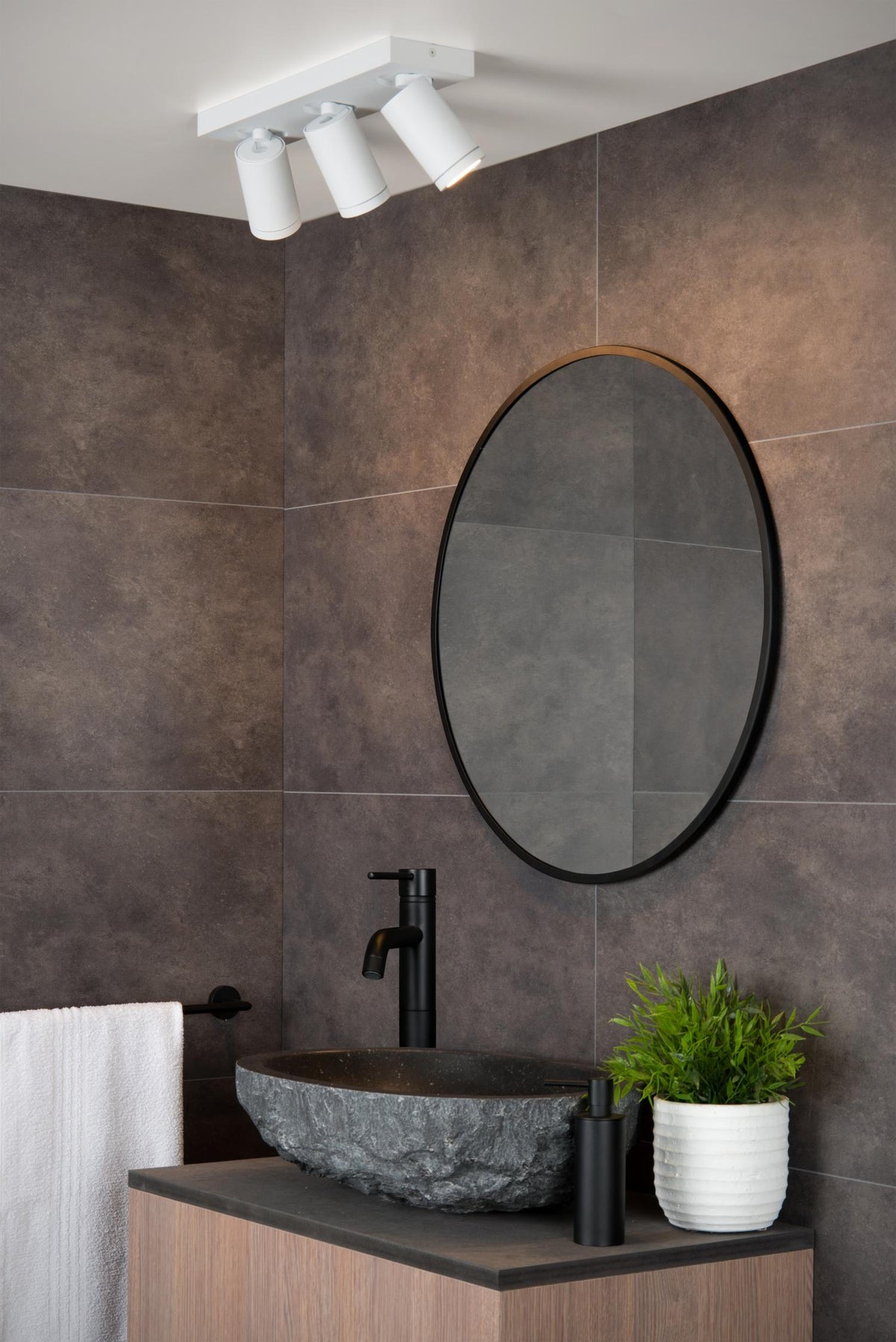 Lucide plafondspot badkamer TAYLOR - 3xGU10 - Wit