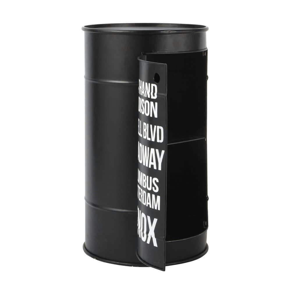 Harlem - Table de chevet bidon en métal noire L 40 cm