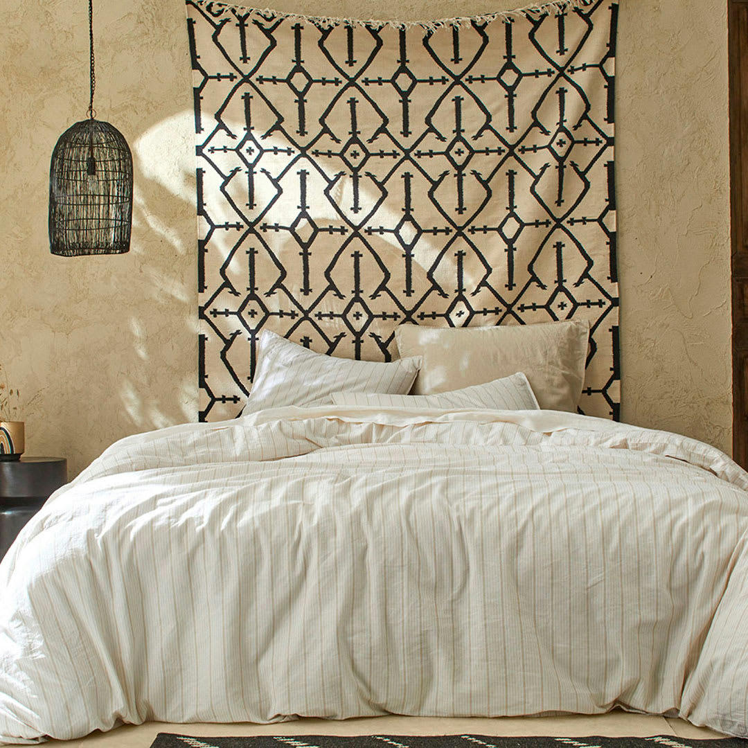 BIO KANDY - Housse de couette li/coton organic ecume/sable 240x220 cm