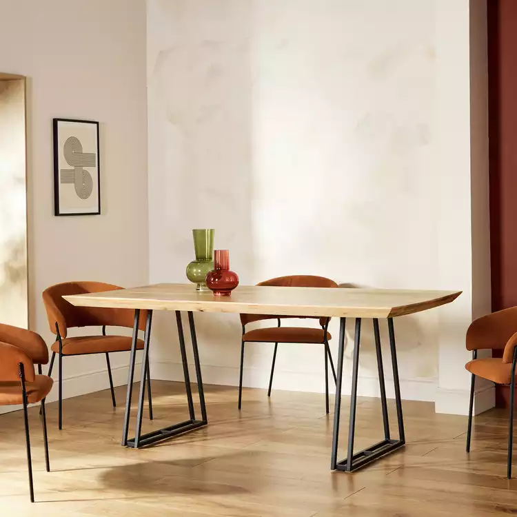 Habitat Amory Solid Wood 6 Seater Dinning Table - Natural