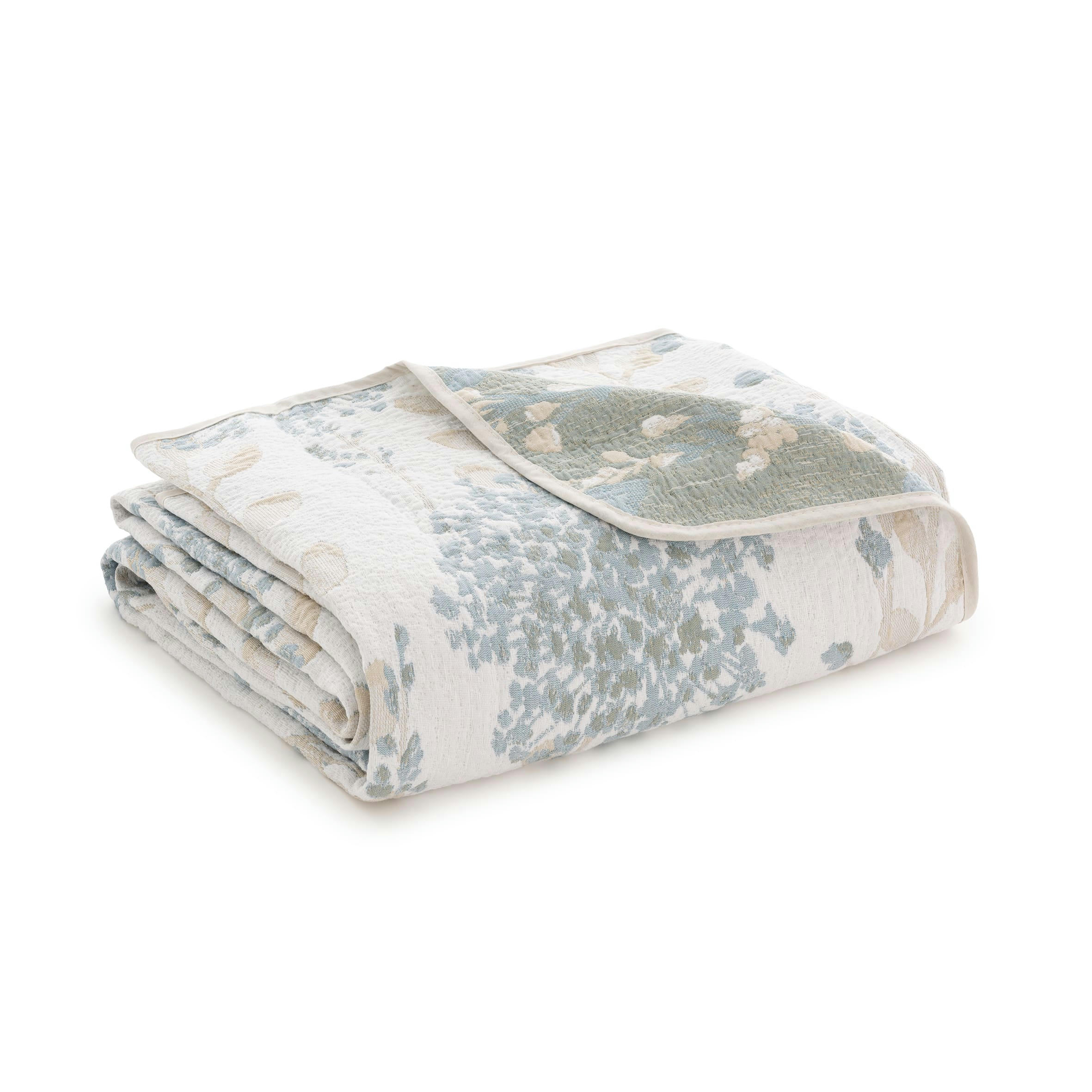 CHIARA - Couvre lit en coton bleu 235x270