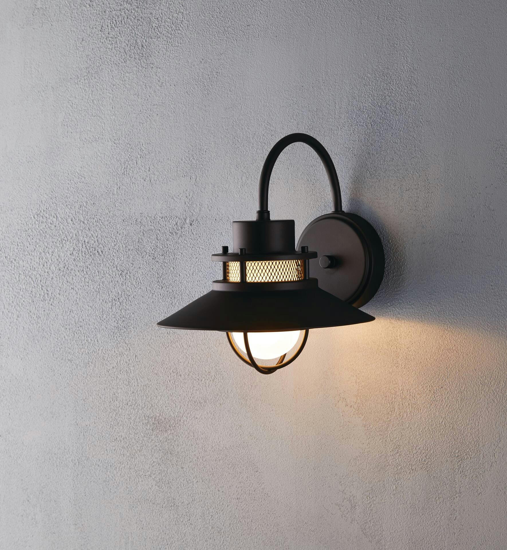 CANVAS Frosted Shade Indoor/Outdoor Wall Light, Matte Black