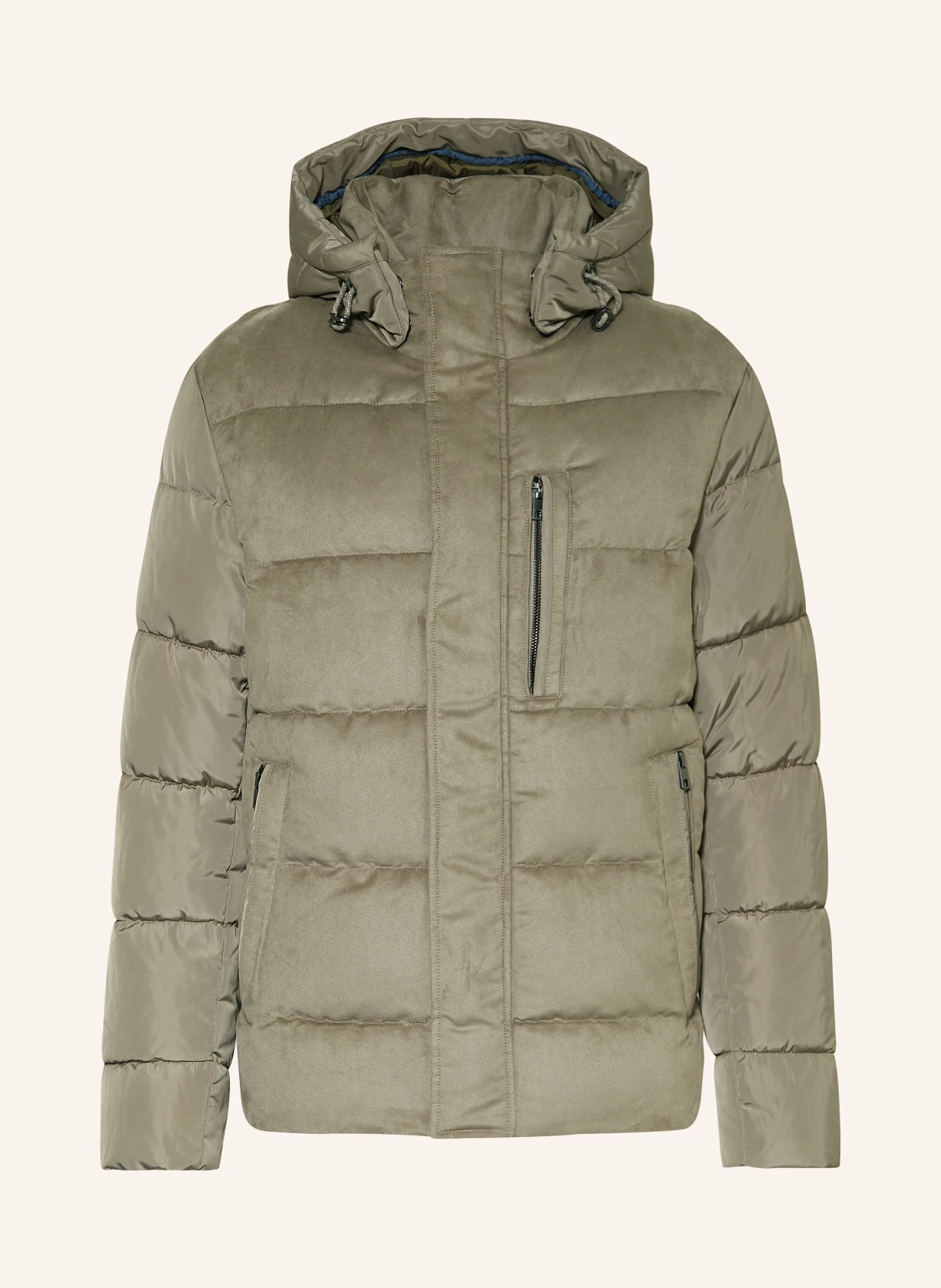 STROKESMAN'S Steppjacke im Materialmix mit abnehmbarer Kapuze