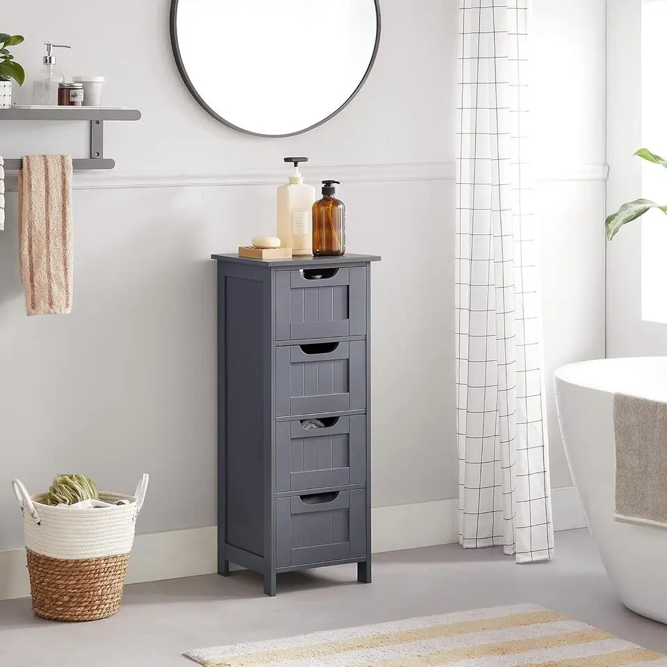 Parya Home Badkamerkast, badkamerkast, zijkast met 4 laden