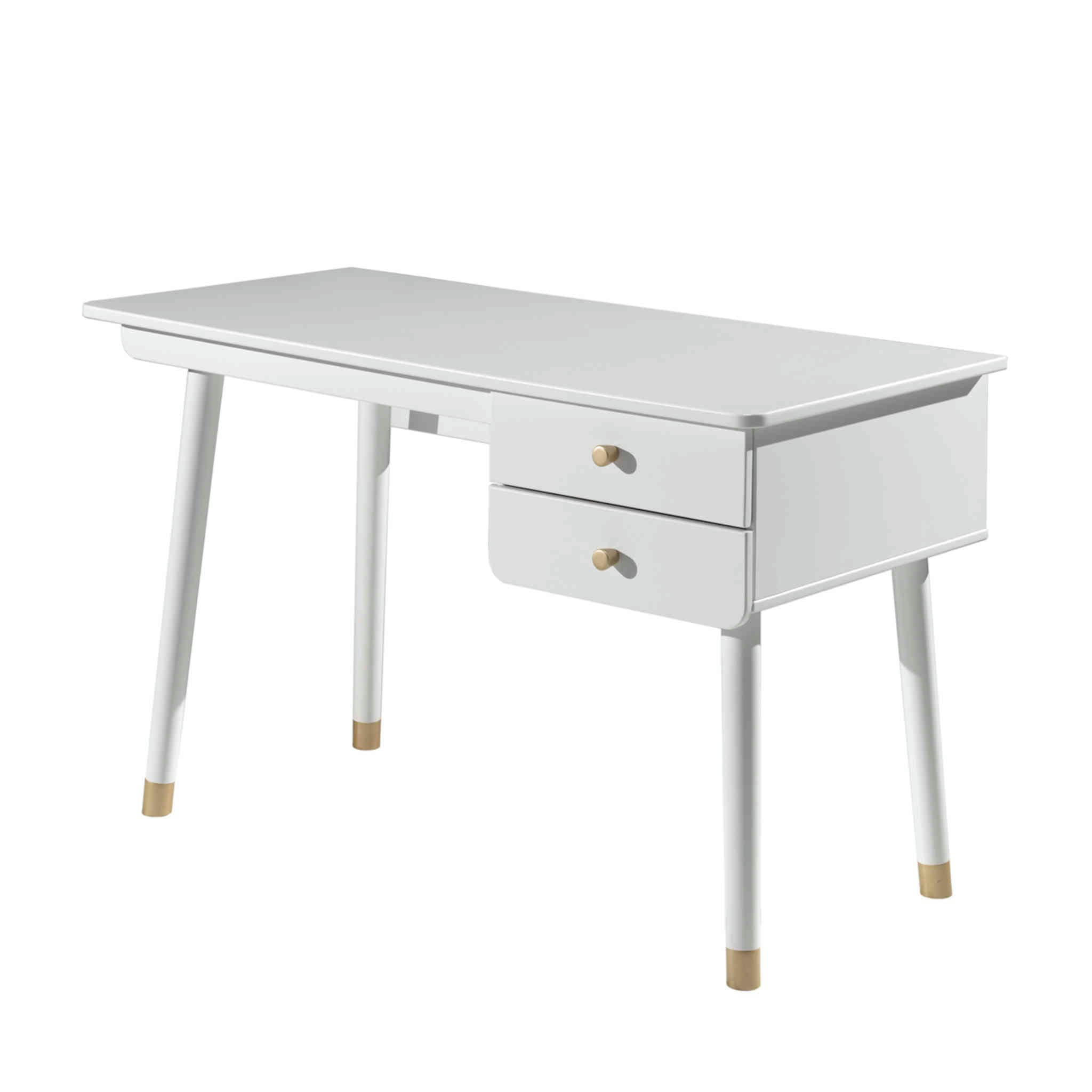 - Bureau 2 tiroirs en bois blanc