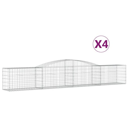 NNEVL Arched Gabion Baskets 4 pcs 400x50x60/80 cm Galvanised Iron