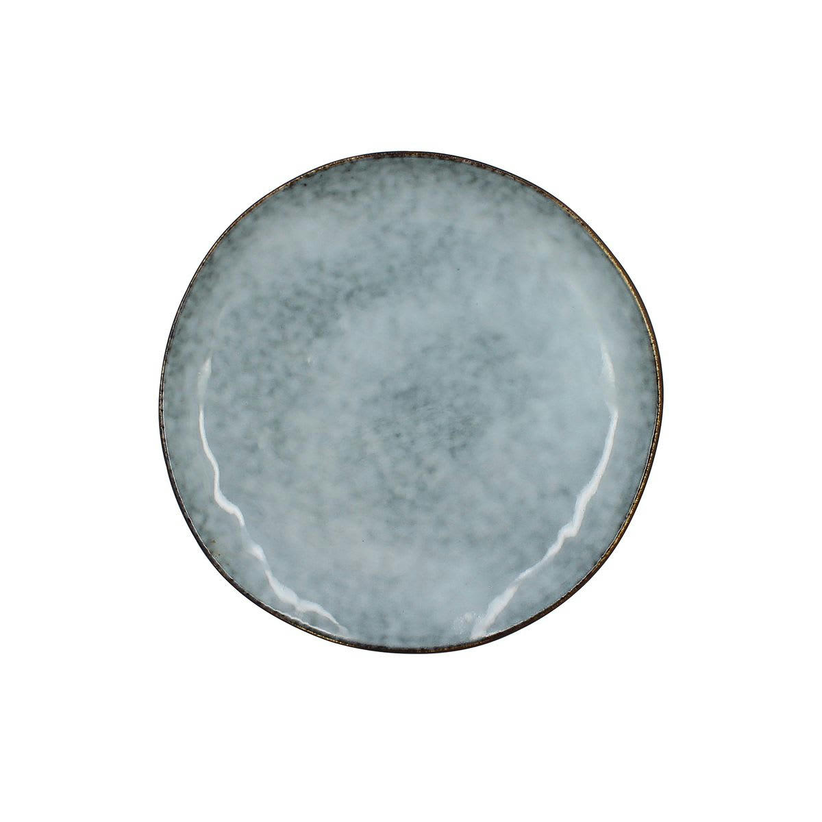 ARONAL - Lot de 6 assiettes desserts en grès bleu 20,5cm