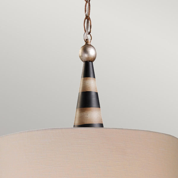 Lampa wisząca czarno-kremowa-postarzane złoto Flambeau 2xE27x60W Flambeau