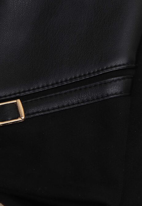Womens Black Gold Buckle Gloves