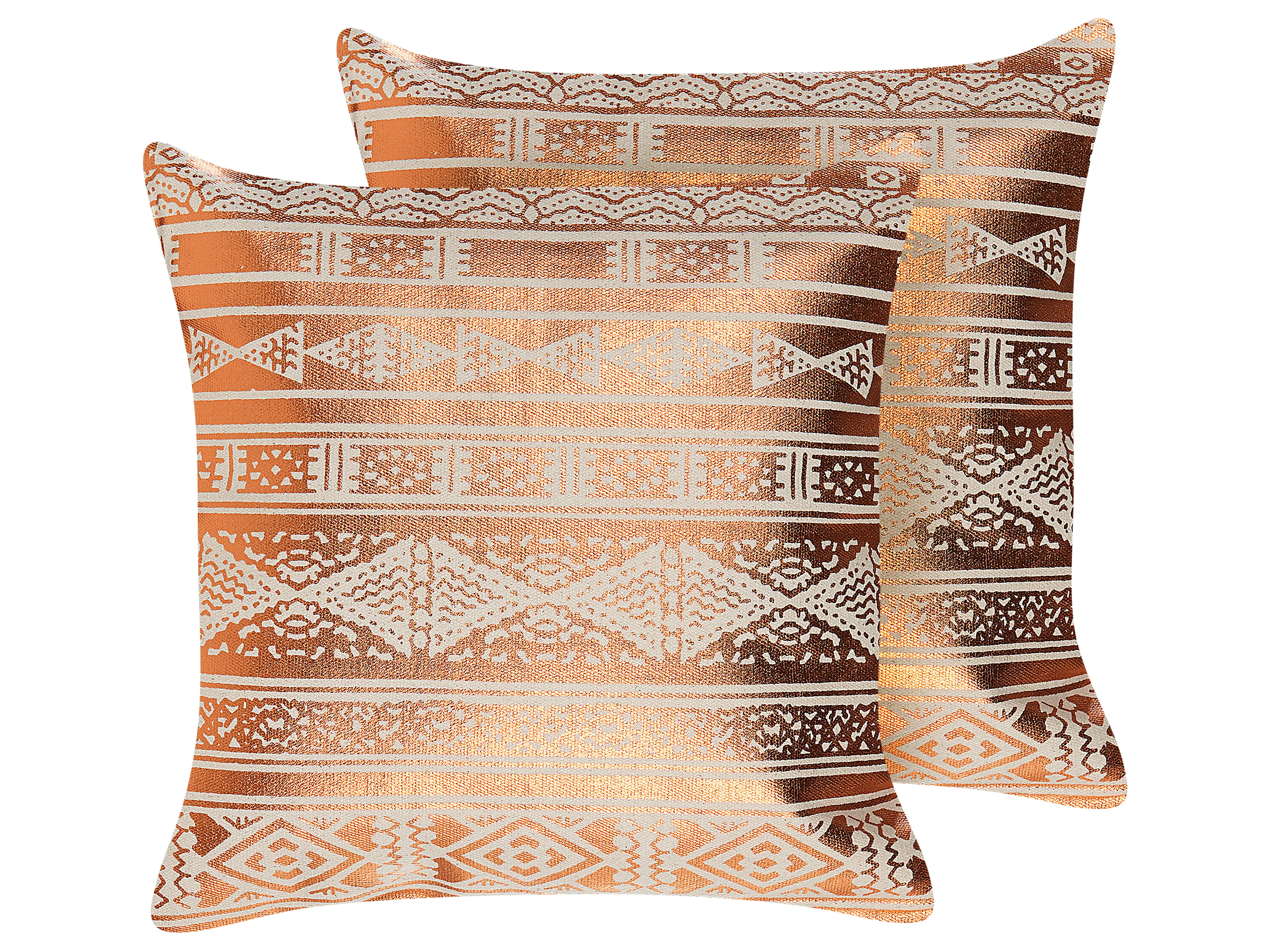 Throw Cushion OUJDA Cotton 50 x 50 cm Copper Geometric Pattern