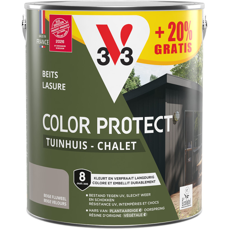 Lasure pour chalet Color Protect beige 2,5 L   0,5 L gratuit V33