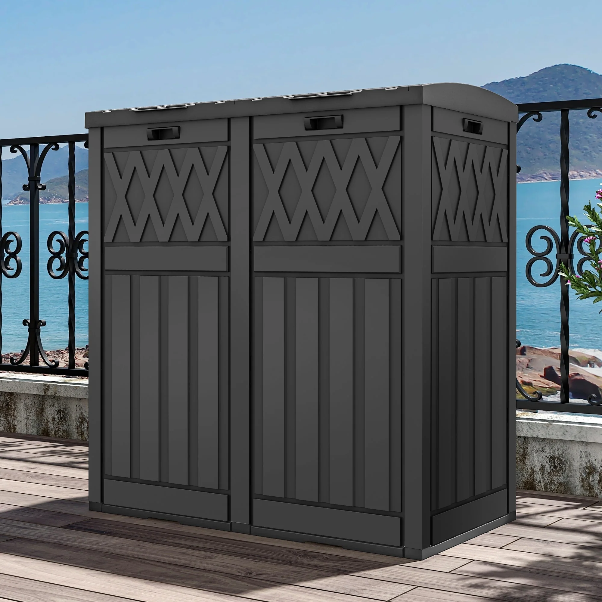 Outdoor Trash Can Deck Box