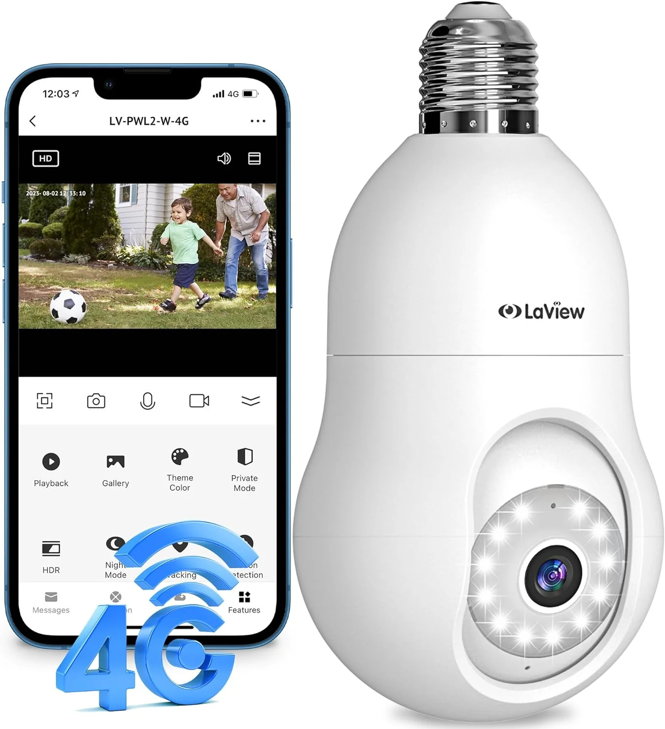 4MP Light Bulb Camera��White��10PK(4G LTE/White)