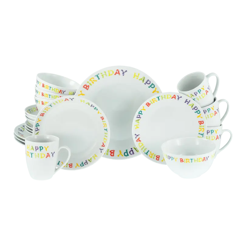 Geschirrset 20-teilig Happy Birthday