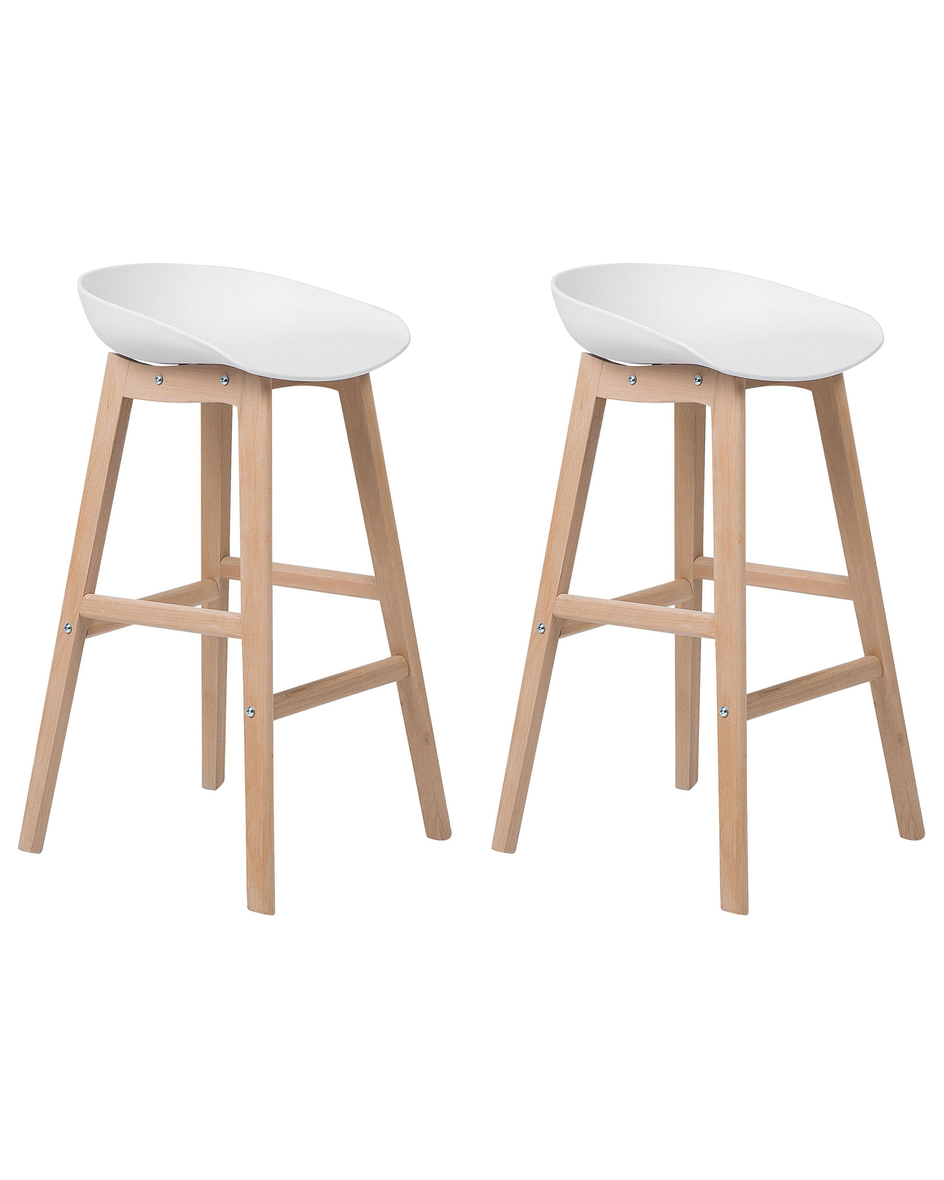 Set of 2 Bar Chairs MICCO White