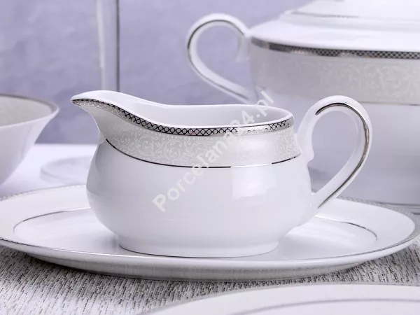 Serwis obiadowy na 12 osób (43el) Bogucice - Martha Platin Classic 975