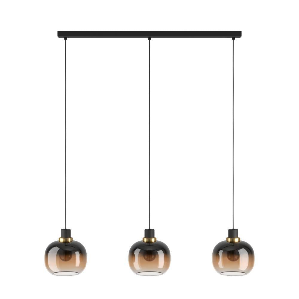 EGLO hanglamp Oilella - e27 - 95 cm - amber glas - zwart