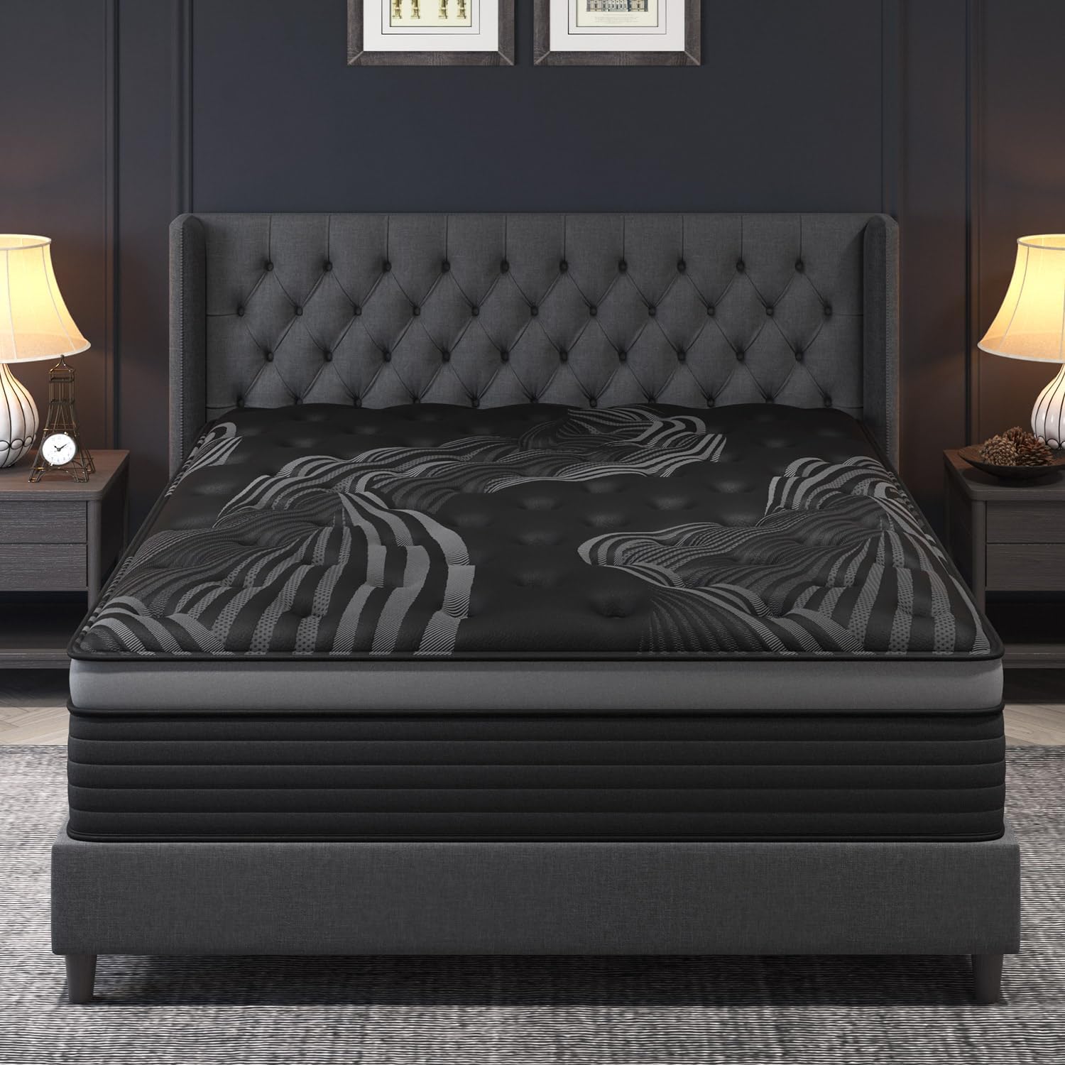 Queen Mattress, 14 Inch Hybrid Mattresses, Medium-Firm Feel with Pocket Springs & Cooling Gel Memory Foam, CertiPUR-US Certified for Enhanced Support, Cooling & Motion Isolation