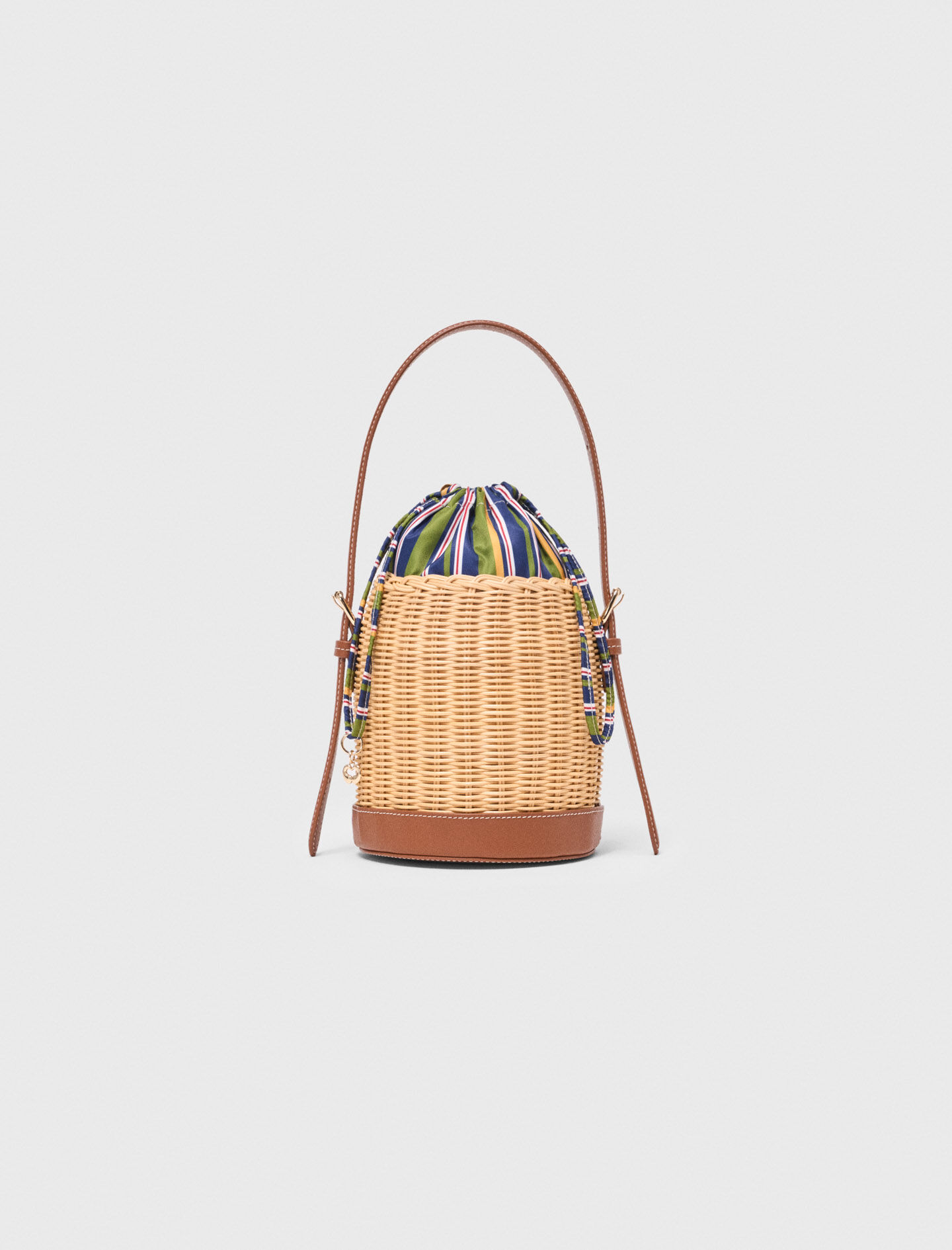 Panier en osier avec pochon imprimé