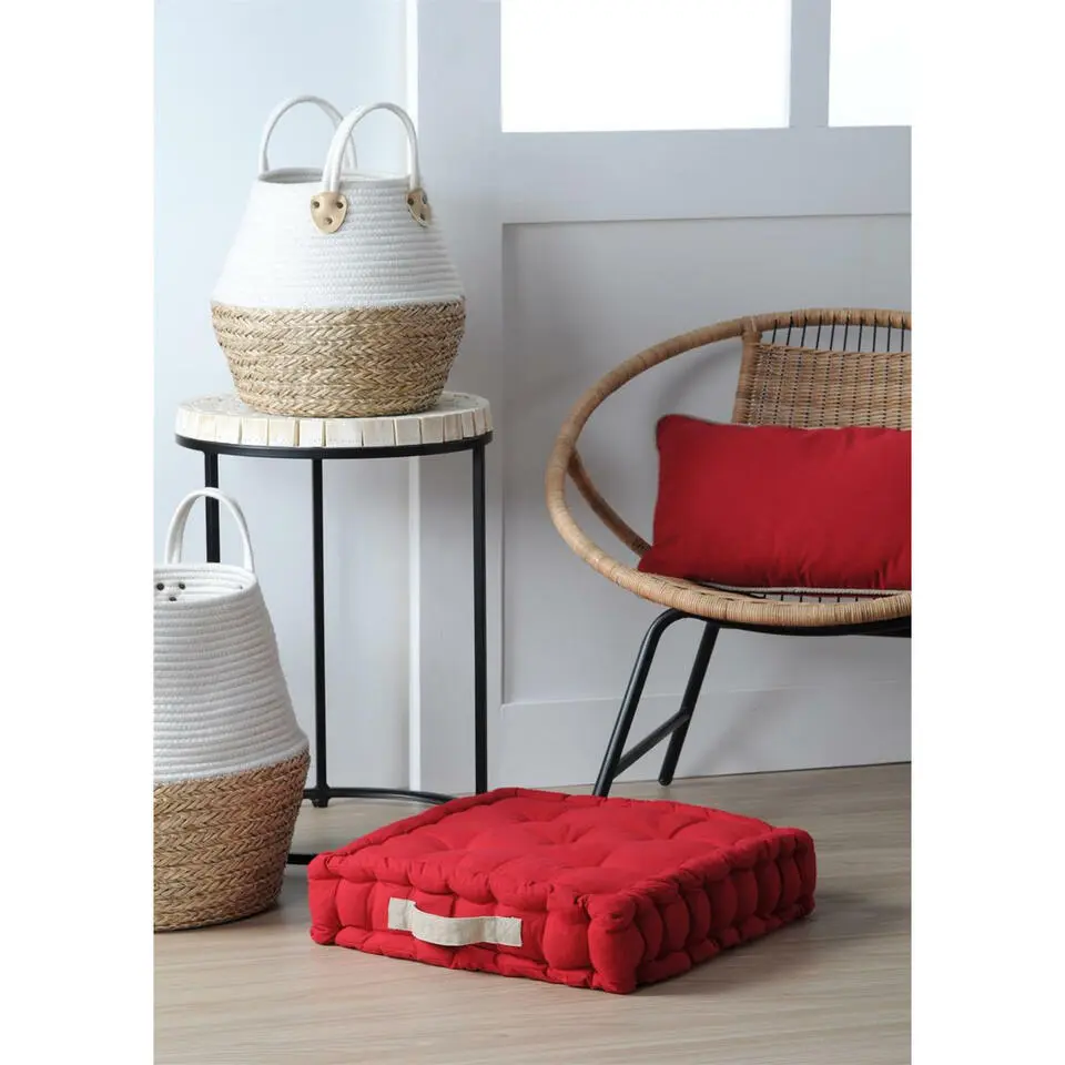 Stof Textile Vloerkussen DUO - rood - 45 x 45 x 10 cm