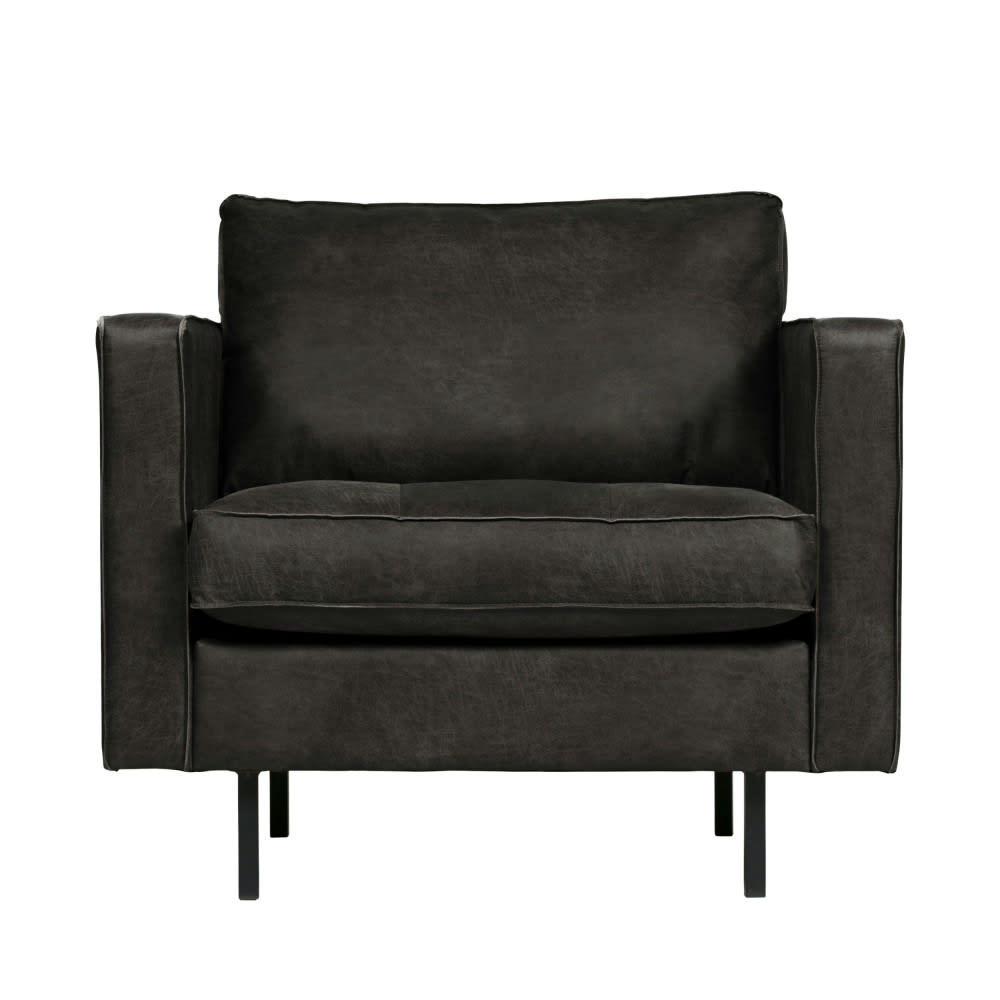 BRONCO - Fauteuil en simili noir