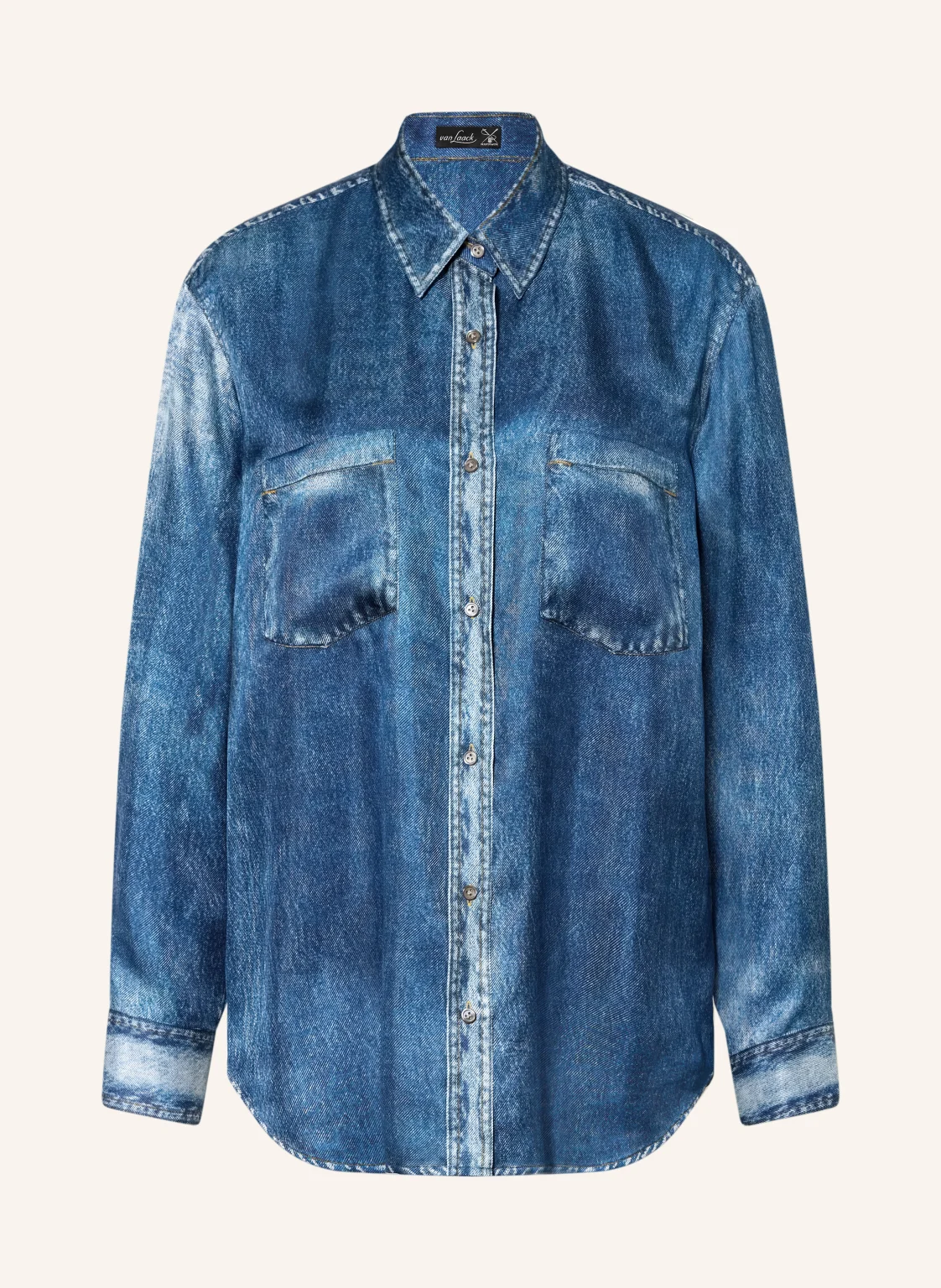 van Laack Hemdbluse VL-CATELYN-XX in Jeansoptik aus Seide
